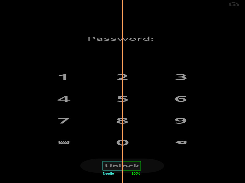 Screenshot of the login screen of a virtual machine. The image also shows that the 'unlock' visual needle has been found, which is what gets clicked after the user password is being entered. openQA testing of a freshly installed Debian with Phosh